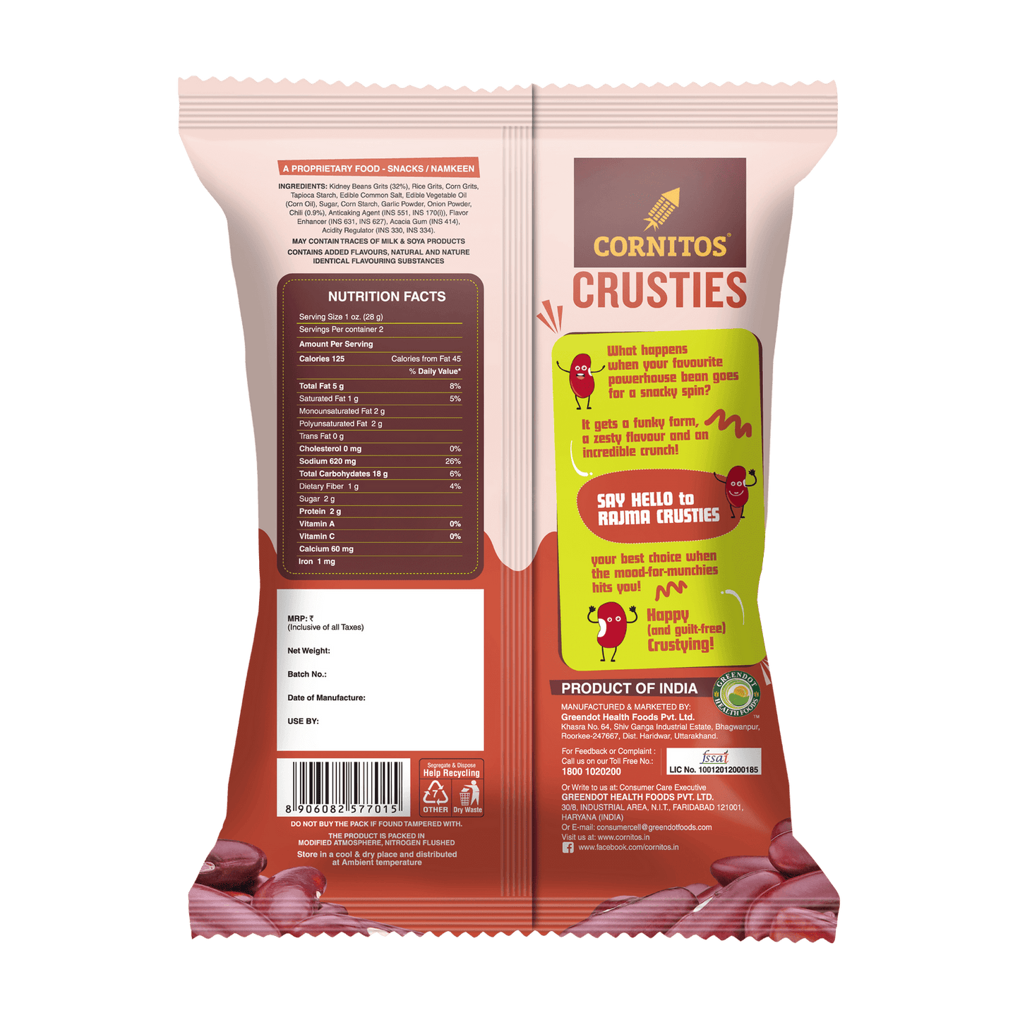 Cornitos crusties - lemon chilli bean puffs (pack of 3)