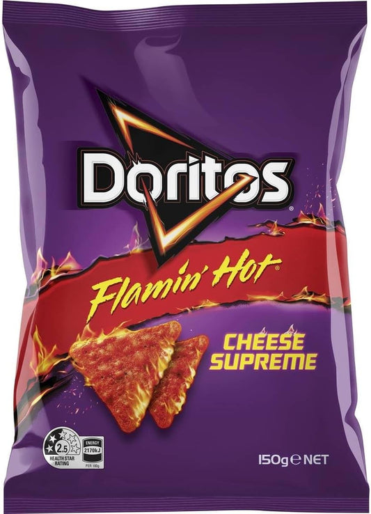Doritos Flamin Hot Cheese Supreme Corn Chips 150 g