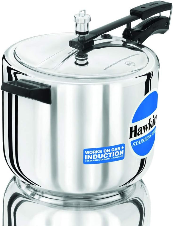 Hawkins Stainless Steel Pressure Cooker, 10-Liter (HS10L)