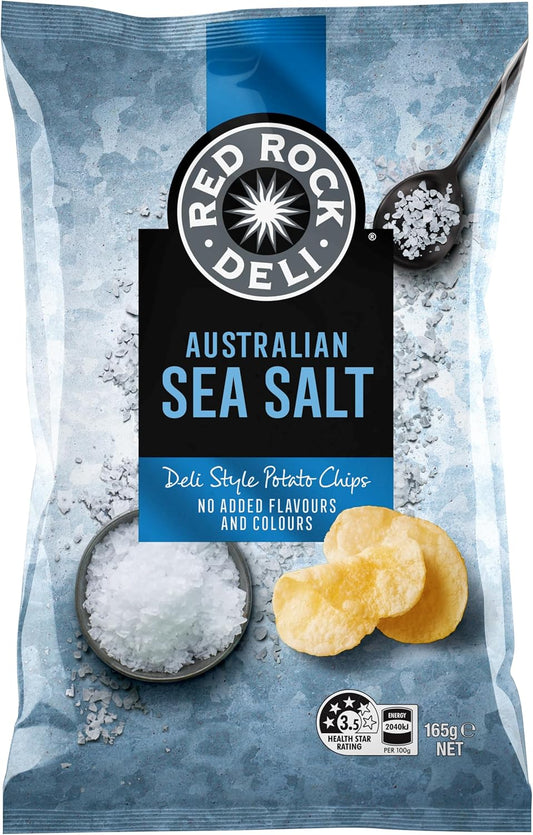 Red Rock Deli Sea Salt Potato Chips Share Pack 165g