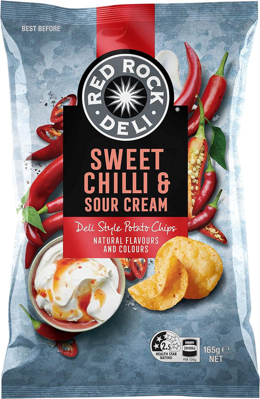 Red Rock Deli Sweet Chilli and Sour Cream Potato Chips 165 g