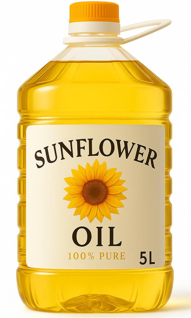 Attractive unbranded sunflower oil bottle for website
