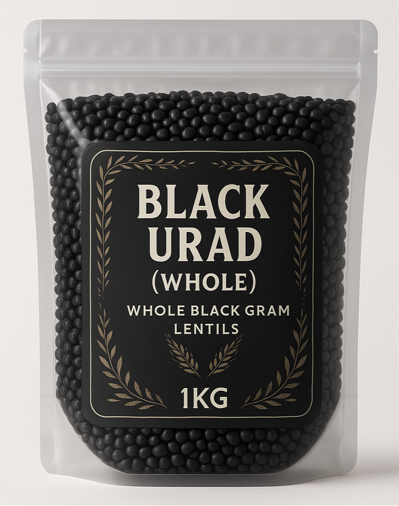 Black Urad (Whole) 1kg - Whole Black Gram Lentils