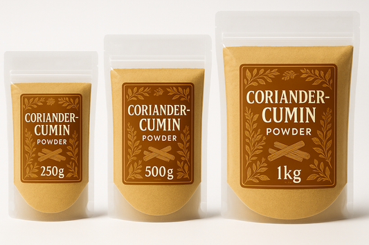 Coriander-Cumin Powder Spices in 250g, 500g, and 1kg sizes