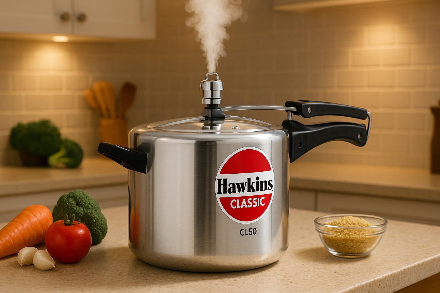 HAWKINS Pressure Cooker - Lifestyle Kitchen Scene