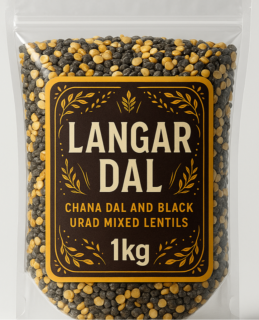 Langar Dal 1kg - Chana Dal and Black Urad Mixed Lentils
