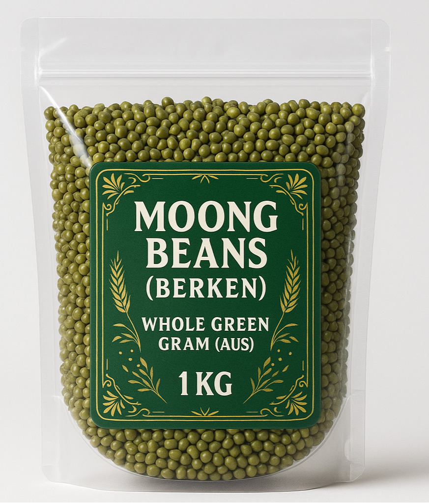 Moong Beans (Berken) 1kg - Whole Green Gram (AUS)