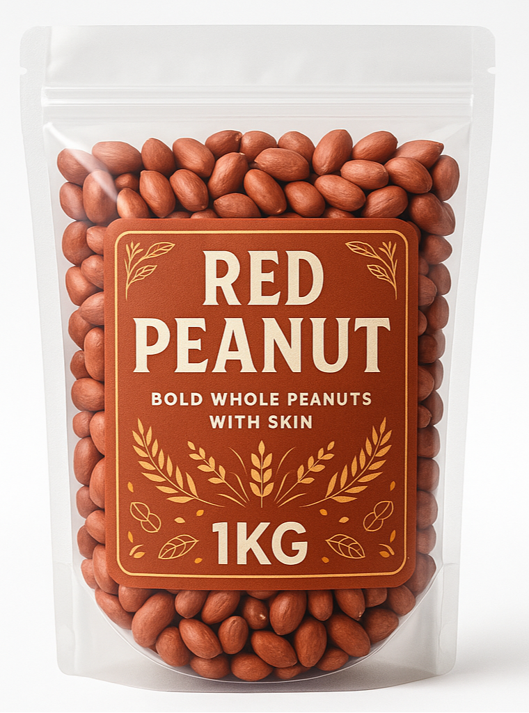 Red Peanut 1kg - Bold Whole Peanuts with Skin
