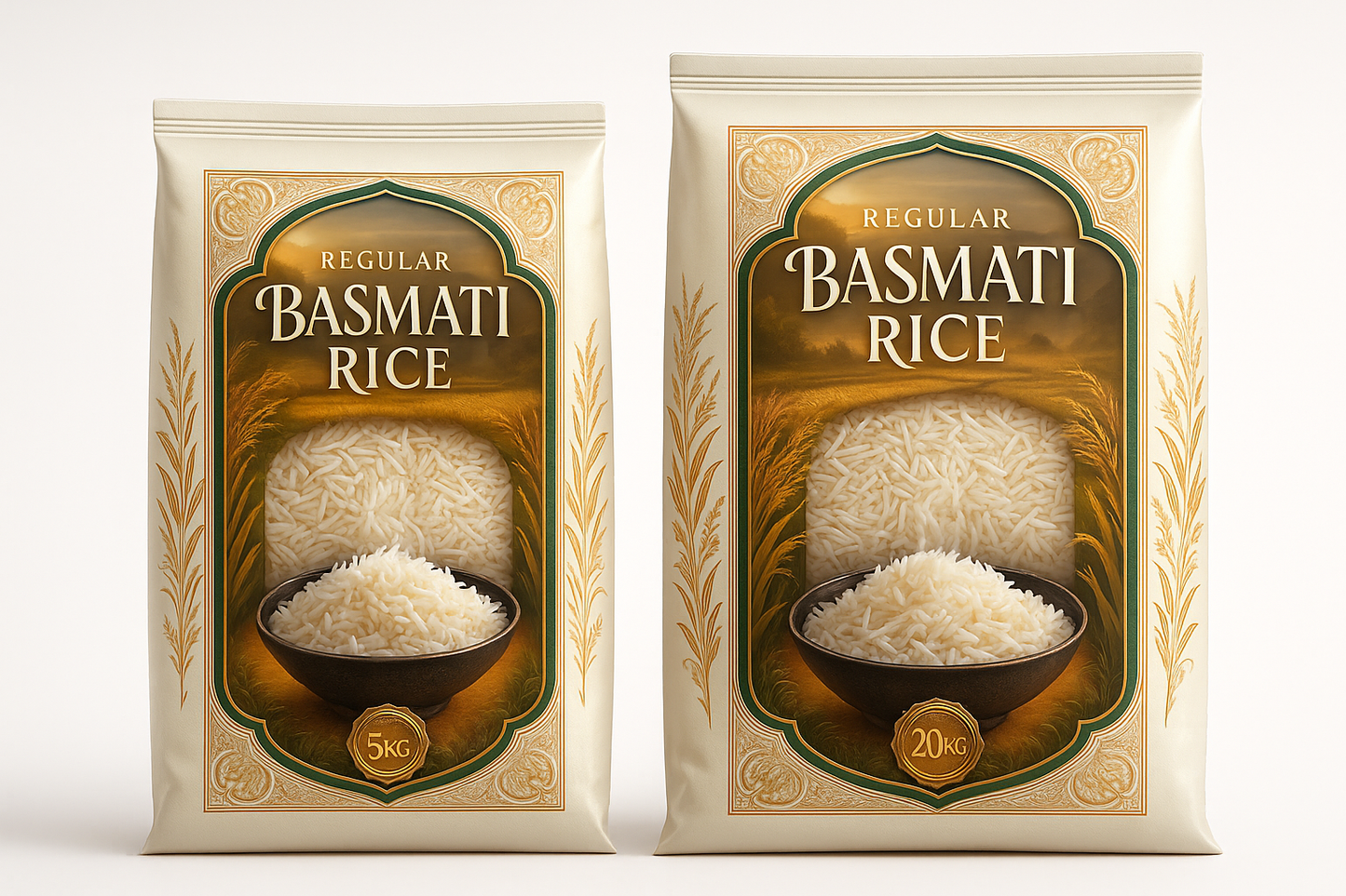 Regular Basmati Rice in 5kg and 20kg sizes