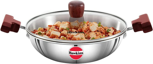 Hawkins Futura Steel Deep Fry Pan with Steel Lid, 1.5 Litre Capactiy SSD15G