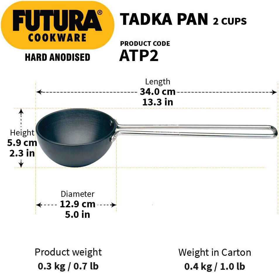 Hawkins Futura Anodised Heating Pan, 4.72 in, Black