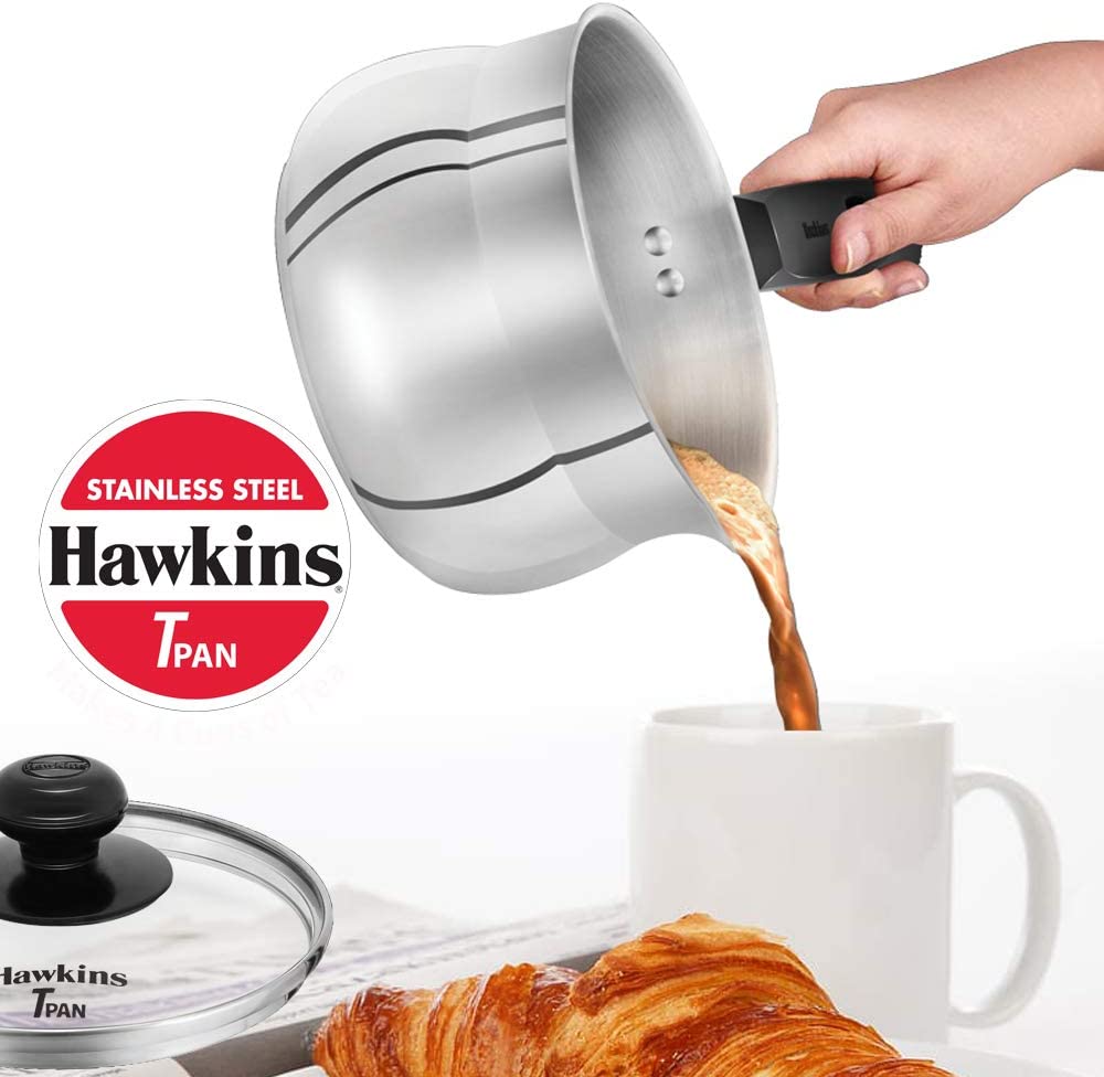 Hawkins Futura Steel Pan with Glass Lid, 1.5 Litre Capactiy