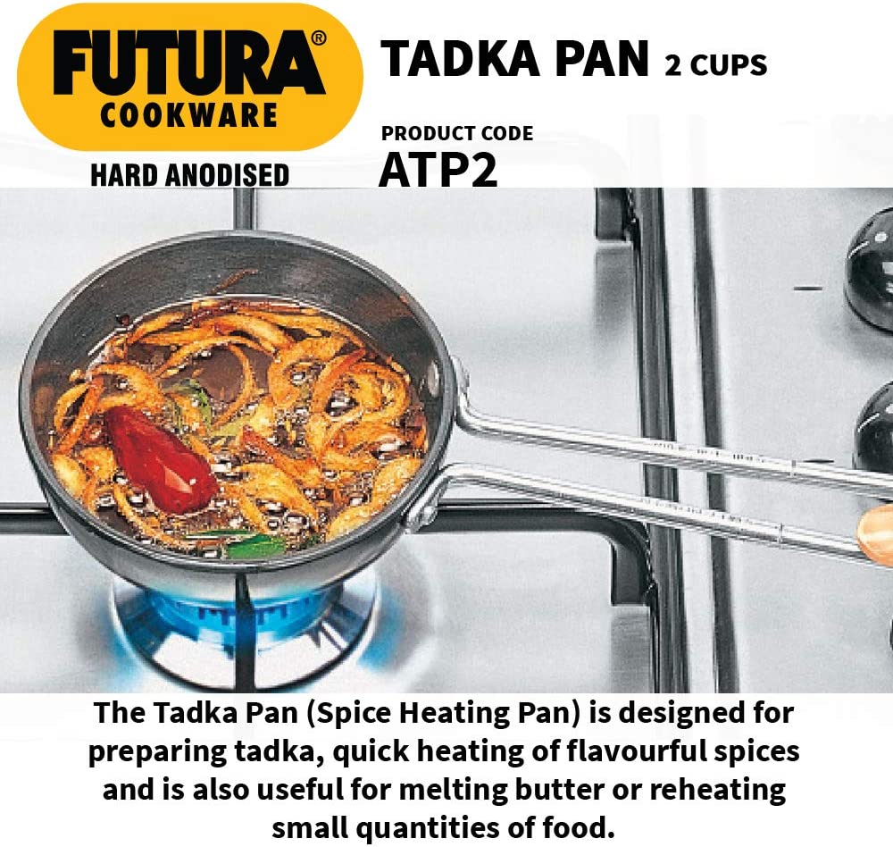 Hawkins Futura Anodised Heating Pan, 4.72 in, Black