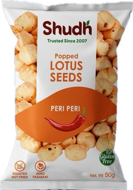 Shudh Makhana Popped Lotus Seeds Peri Peri Flavour (Pack of 12)