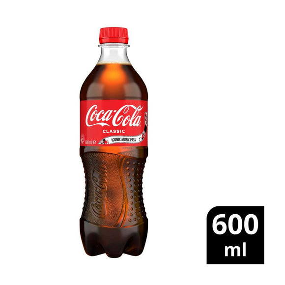 Coca-Cola Classic Soft Drink Bottle | 600mL (Pack of 3)