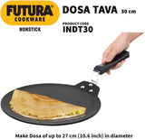 HAWKINS Futura 30 cm Dosa Tava, Nonstick Induction Dosa Tava, Black (INDT30)