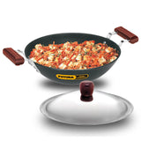 Hawkins Futura Hard Anodised Deep-Fry Pan 3.75 L, 30 cm, 4.06 mm with SS Lid and Induction Compatible Base (Black)