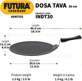 HAWKINS Futura 30 cm Dosa Tava, Nonstick Induction Dosa Tava, Black (INDT30)