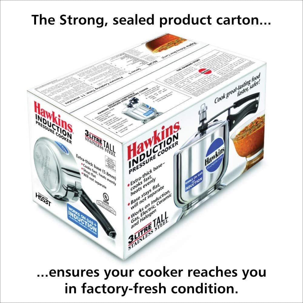 Hawkins Pressure Cooker Pressure Cooker, Small, Silver, (HSS3T)
