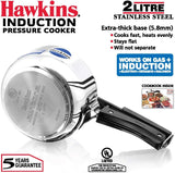 Hawkins Stainless Steel Pressure Cooker 2 Litre Silver (HSS20)