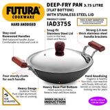 Hawkins Futura Hard Anodised Deep-Fry Pan 3.75 L, 30 cm, 4.06 mm with SS Lid and Induction Compatible Base (Black)