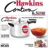 Hawkins Contura Pressure Cooker, 6.5 Ltr-Litre New Shape