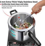 Hawkins 4.5 Litre Triply Stainless Steel Pressure Cooker, Inner Lid Cooker, Silver (HSST45)