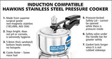 Hawkins Stainless Steel Pressure Cooker, 1.5 Liter, Silver (HSS15)