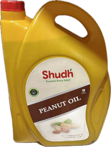 Shudh Cold Pressed Groundnut (Peanut) Oil, 5L