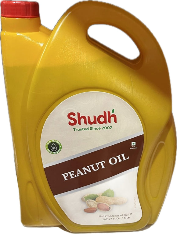 Shudh Cold Pressed Groundnut (Peanut) Oil, 5L