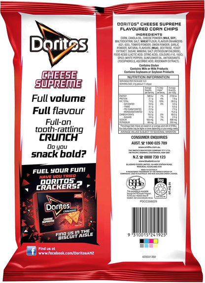 Doritos Corn Chips Cheese Supreme Share Pack 170g