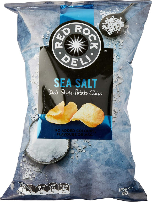 Red Rock Deli Sea Salt Potato Chips, 12 x 165 Grams