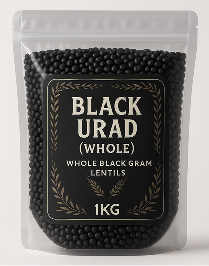 Black Urad (Whole) 1kg - Whole Black Gram Lentils