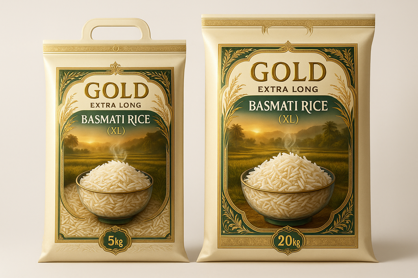 Gold Extra Long Basmati Rice (XL) in 5kg and 20kg sizes