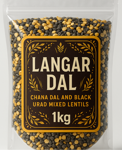 Langar Dal 1kg - Chana Dal and Black Urad Mixed Lentils