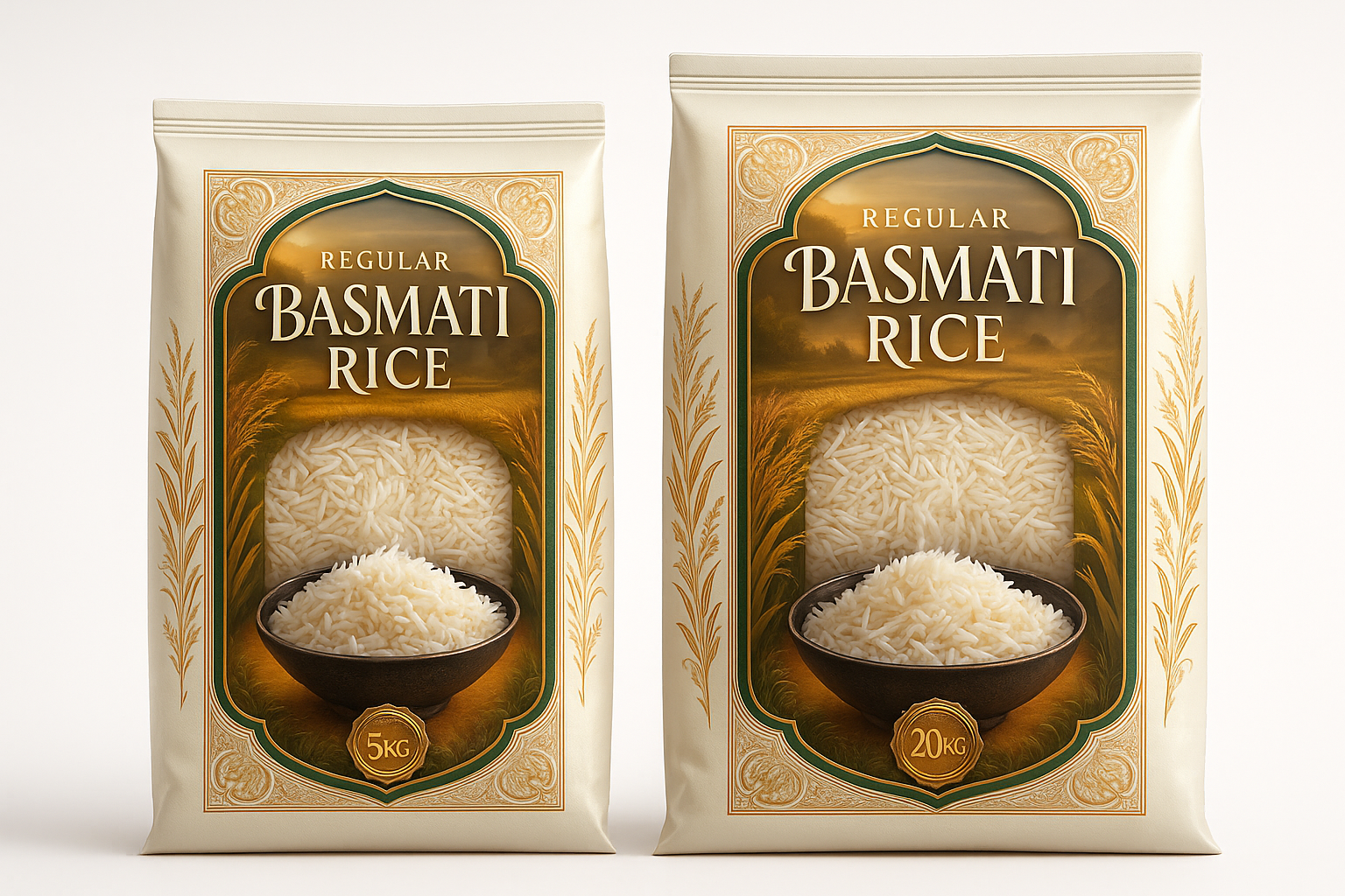 Regular Basmati Rice in 5kg and 20kg sizes