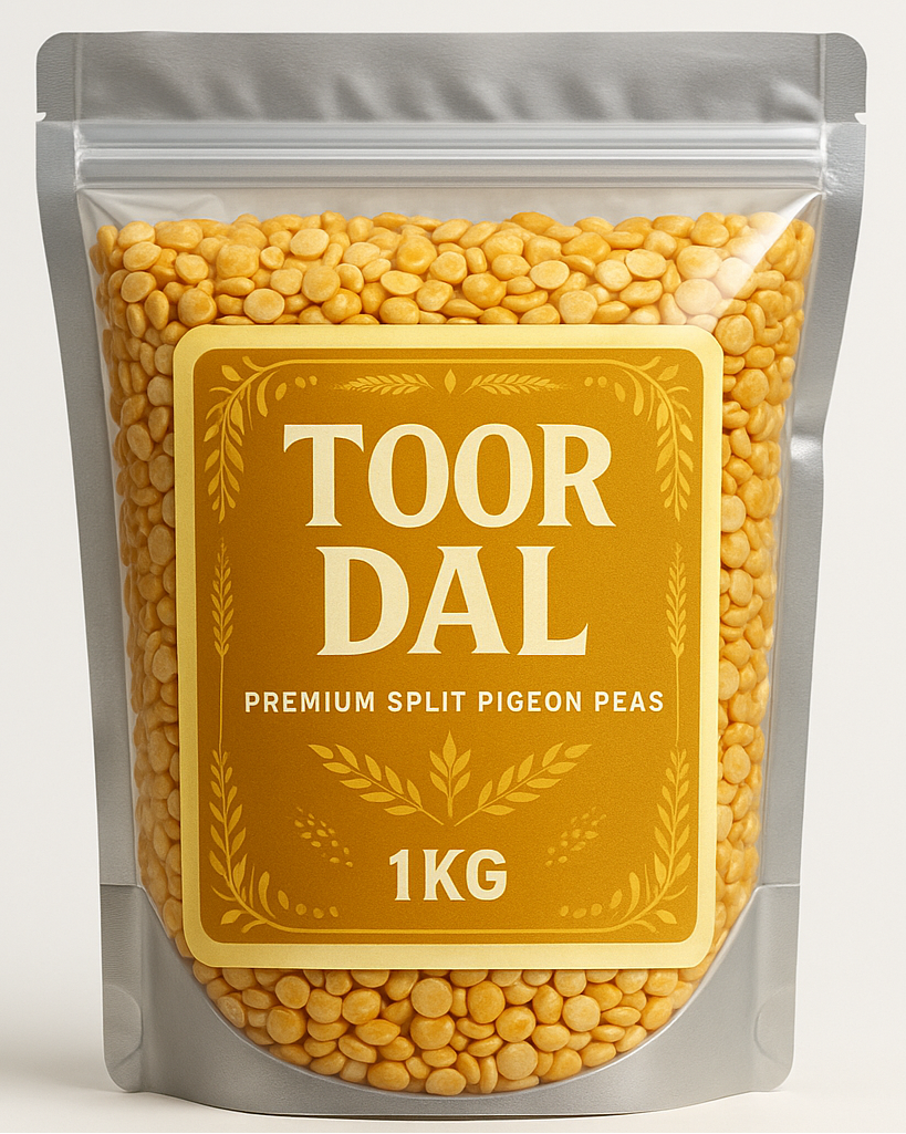 Toor Dal 1kg - Premium Split Pigeon Peas