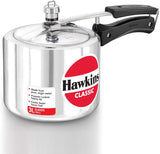 Hawkin Classic CL3T 3-Liter New Improved Aluminum Pressure Cooker, Small, Silver