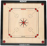 Full Glossy Finish Round Pocket Carrom Board game with Coins, Striker, Powder Multiple Sizes (Medium) 32 X 32 INCHES