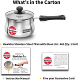 Hawkins Futura Steel Pan with Glass Lid, 1.5 Litre Capactiy