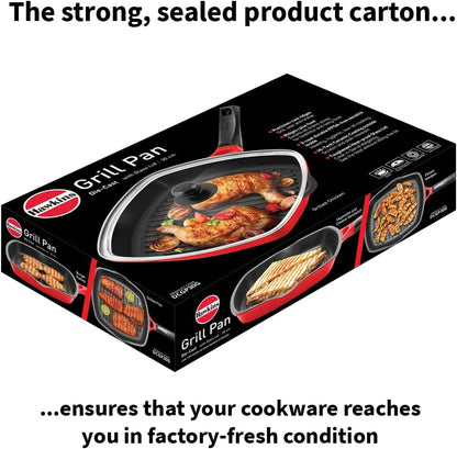 Hawkins Futura Die-Cast Grill Pan with Glass Lid, 30 cm Diameter