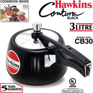 Hawkins Contura Pressure Cooker, Black, HawCB30, 3-Liter