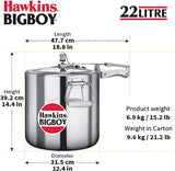 Hawkins Big Boy Aluminium Pressure Cooker 22L