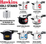 Hawkins 12 Idli Set for 5.0 Litre Pressure Cooker,Silver