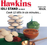 Hawkins 12 Idli Set for 5.0 Litre Pressure Cooker,Silver