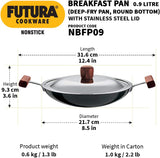 Hawkins Futura Non-Stick Appachatty Breakfast Pan with Stainless Steel Lid 8.66 in