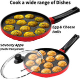 Hawkins Nonstick Appe Pan with Glass Lid, 12 Cups, Diameter 22 cm, Black (NAPE22G), Standard