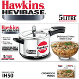 Hawkins Hevibase Induction Compatible Pressure Cooker, 5 Litre Capacity, Silver