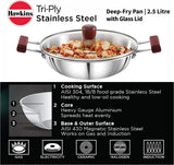 Hawkins Futura Steel Deep Fry Pan with Steel Lid, 2.5 Litre Capactiy SSD25G