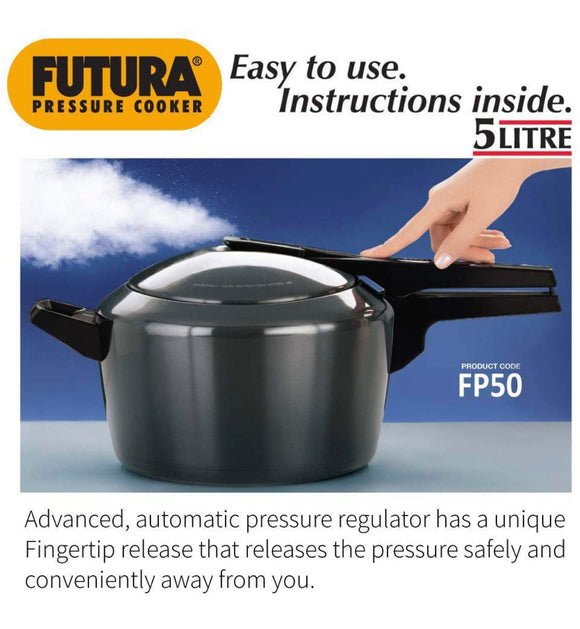 Hawkins Futura Pressure Cooker, 5 L, Black, HawFP50